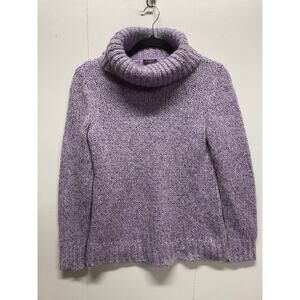 Talbots Petites Womens Turtleneck Sweater Size Mp Medium Purple Wool Silk Mohair